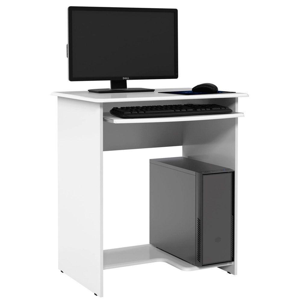 Mesa Escrivaninha Para Computador Prática 65cm Ej Móveis Branco - 1