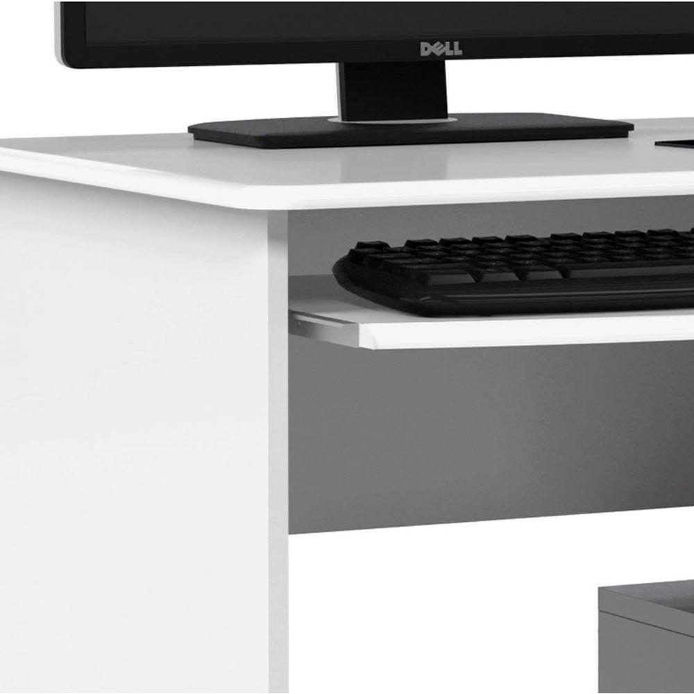 Mesa Escrivaninha Para Computador Prática 65cm Ej Móveis Branco - 4