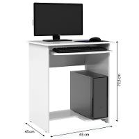 Mesa Escrivaninha Para Computador Prática 65cm Ej Móveis Branco - 3