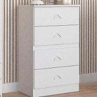 Cômoda Infantil Cairo 4 Gavetas Flex Atualle Móveis Branco-rosa - 1