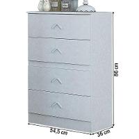 Cômoda Infantil Cairo 4 Gavetas Flex Atualle Móveis Branco-rosa - 3