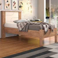 Cama De Solteiro Pérola Conquista Móveis Amêndoa-off White - 2