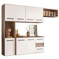 Cozinha Compacta Suspensa Juliete 7 Portas 2 Gavetas Nicioli Cinamomo-off White - 1