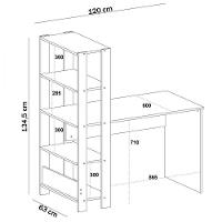 Mesa Escrivaninha Match Com 3 Prateleiras Artely Pinho-preto - 4