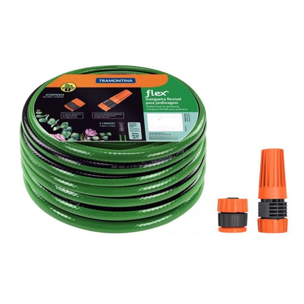 Mangueira Flex Pvc 4 Camadas C/ Kit Esguicho 30metros Tramontina - 1