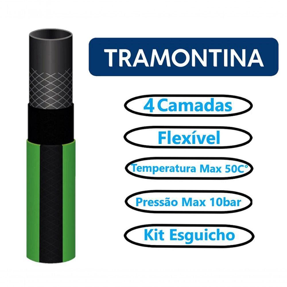 Mangueira Flex Pvc 4 Camadas C/ Kit Esguicho 30metros Tramontina - 4