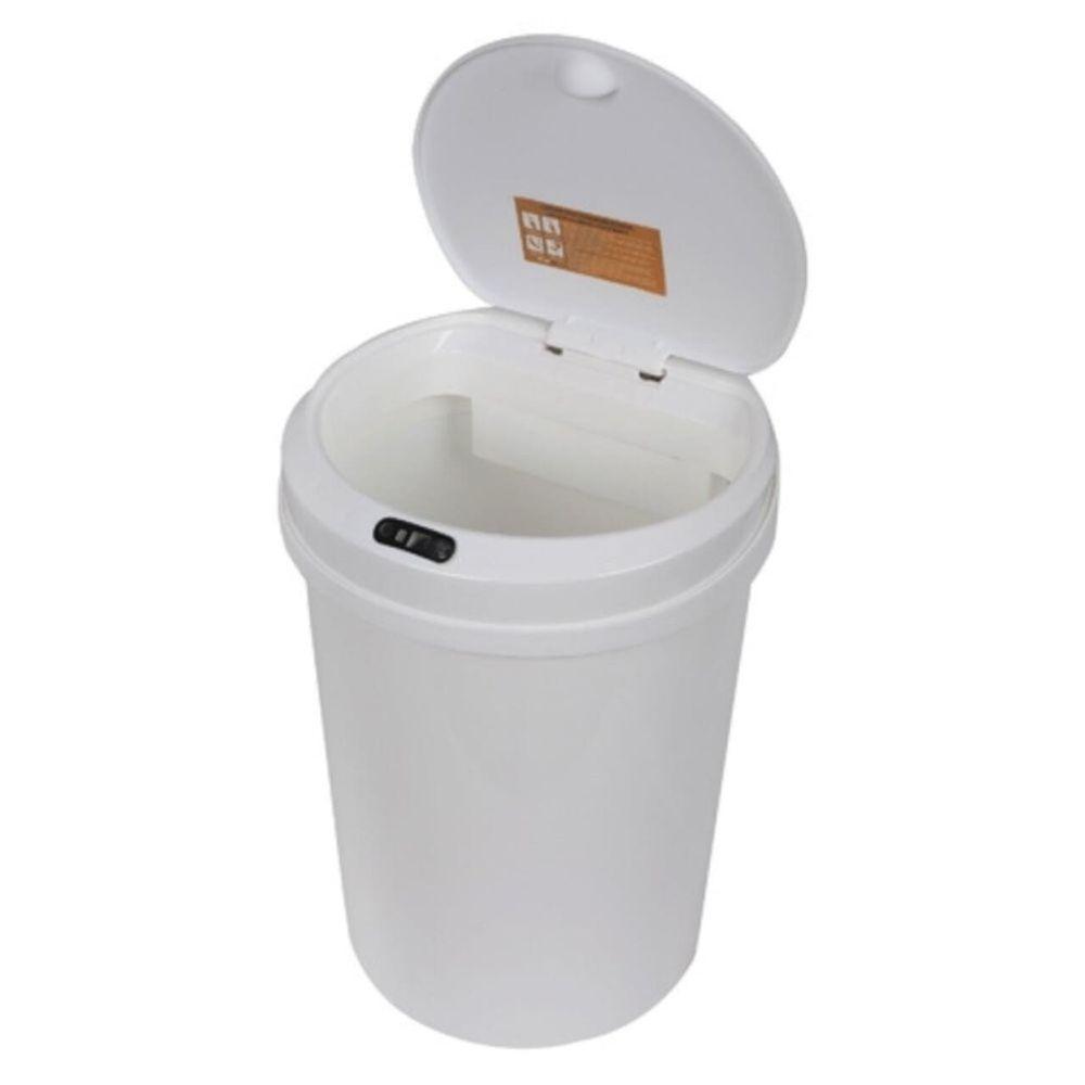 Lixeira Automática Redonda 12 Litros Com Sensor Branca - 3