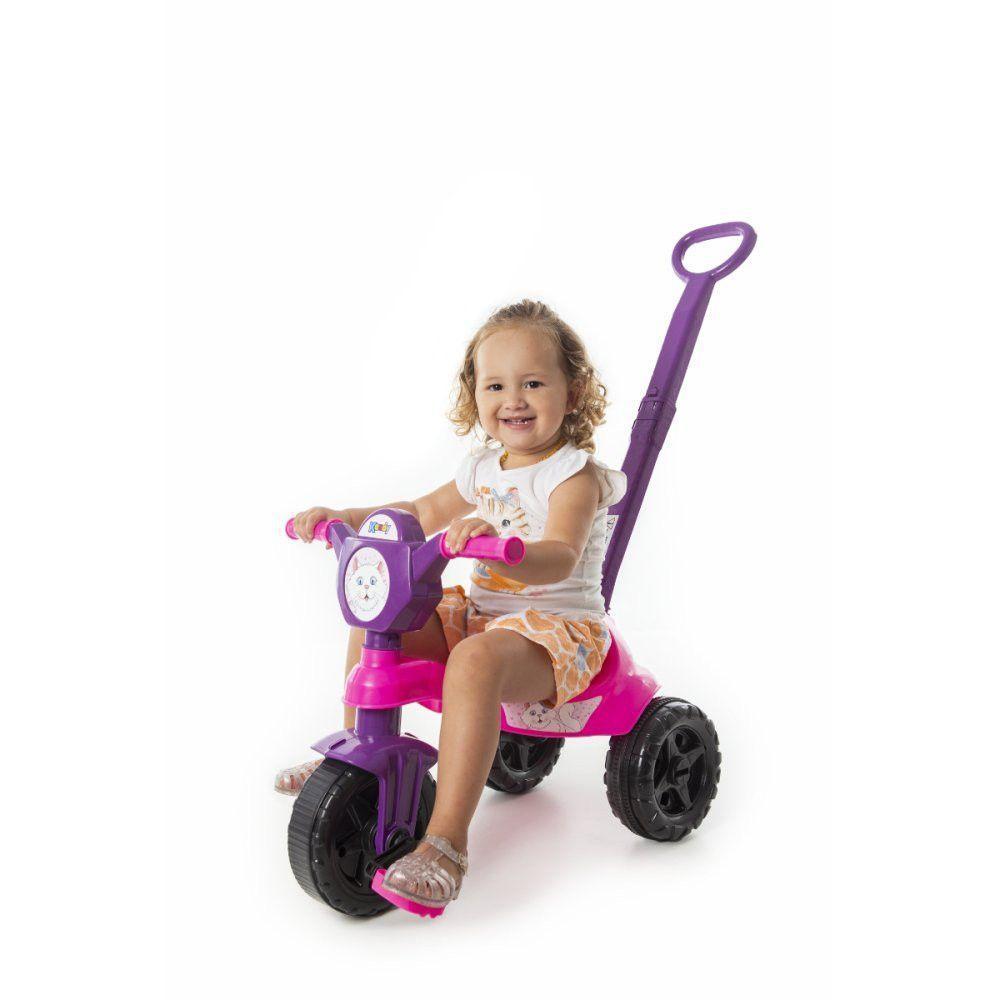 Carrinho De Passeio-pedal Infantil Kemotoca Gatinha Com Haste - 2