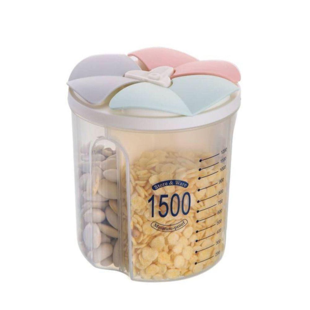 Pote Plástico De Armazenamento Com 3 Divisórias 1,5litros - 1