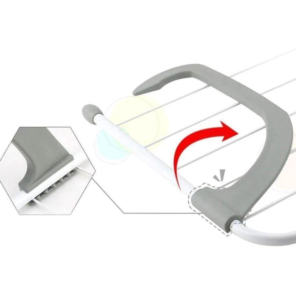 Varal Portátil Portas Janela Seca Roupa Apartamento Prático - 5