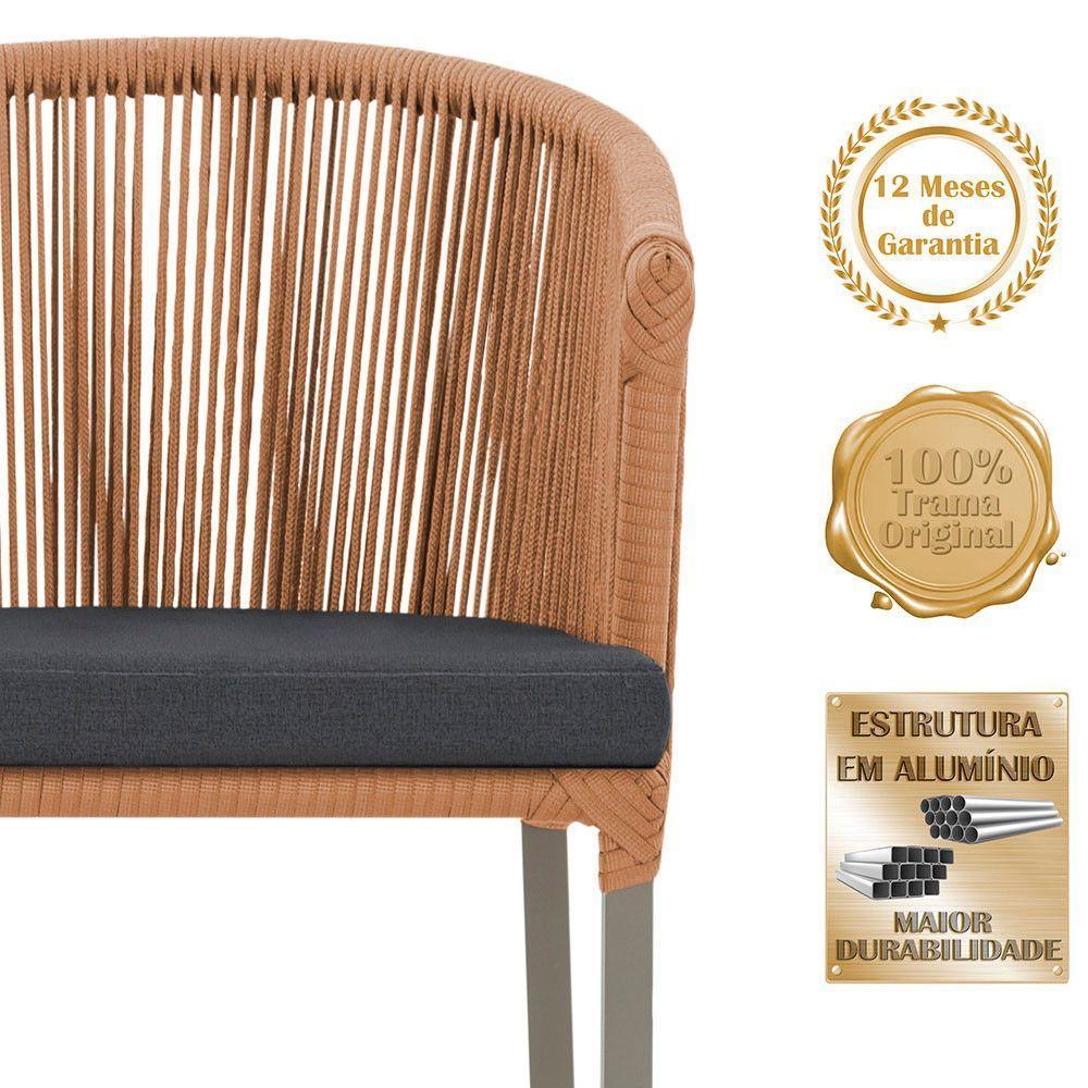 Mesa Com 4 Cadeiras E Noronha Estofado 11 Trama Original Terra Cota - 3