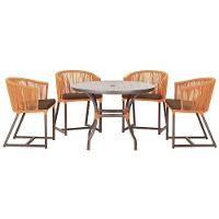 Mesa Com 4 Cadeiras E Noronha Estofado 9 Trama Original Terra Cota - 1