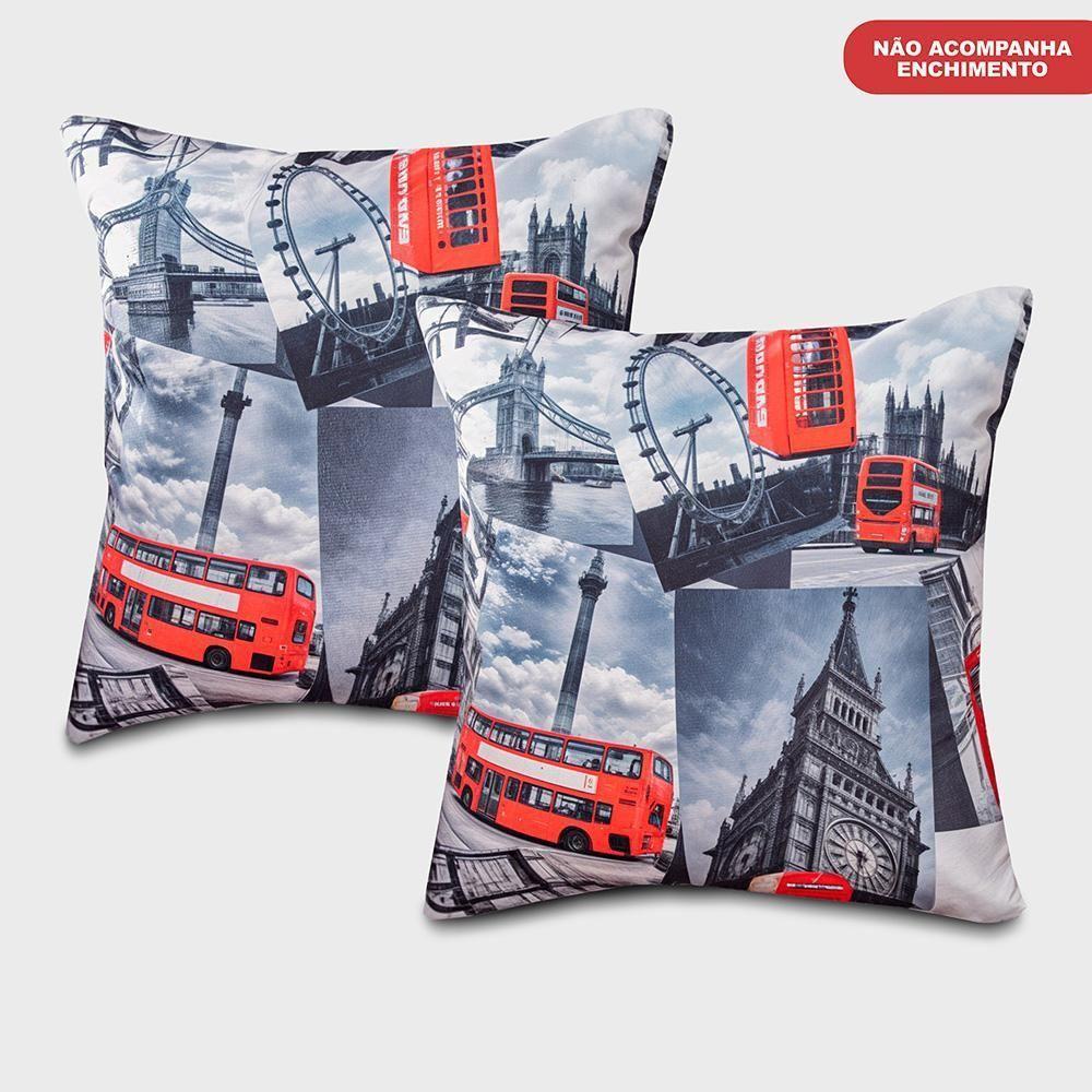Kit 2 Capas De Almofadas Londres 45x45cm Cama Inbox - 5