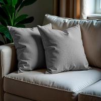 Kit 2 Capas De Almofadas Boucle Cinza Claro 45x45cm Cama Inbox - 1