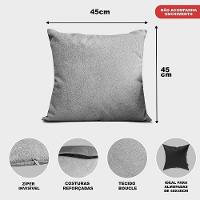 Kit 2 Capas De Almofadas Boucle Cinza Claro 45x45cm Cama Inbox - 2
