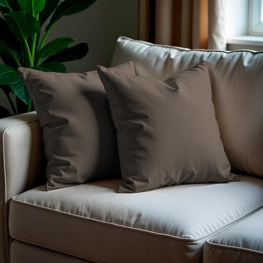 Kit 2 Capas De Almofadas Boucle Marrom 45x45cm Cama Inbox - 1