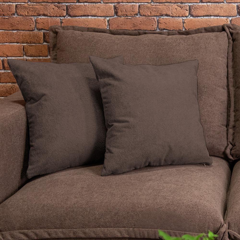 Kit 2 Capas De Almofadas Boucle Marrom 45x45cm Cama Inbox - 4