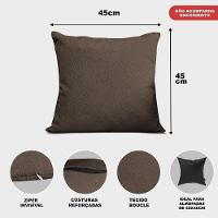 Kit 2 Capas De Almofadas Boucle Marrom 45x45cm Cama Inbox - 2