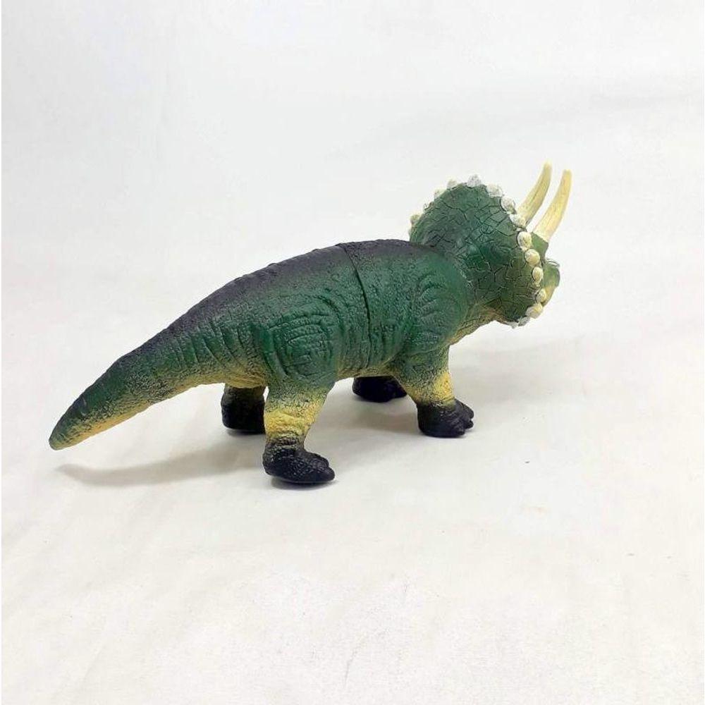 Dinossauro Triceratops De Borracha 37 Cm Verde - 2