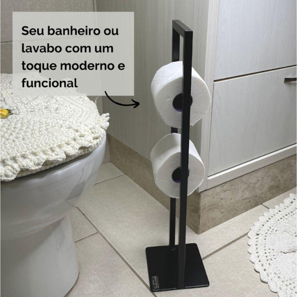 Porta Papel Higiênico Estilo Industrial Preto - 3