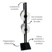 Porta Papel Higiênico Estilo Industrial Preto - 2