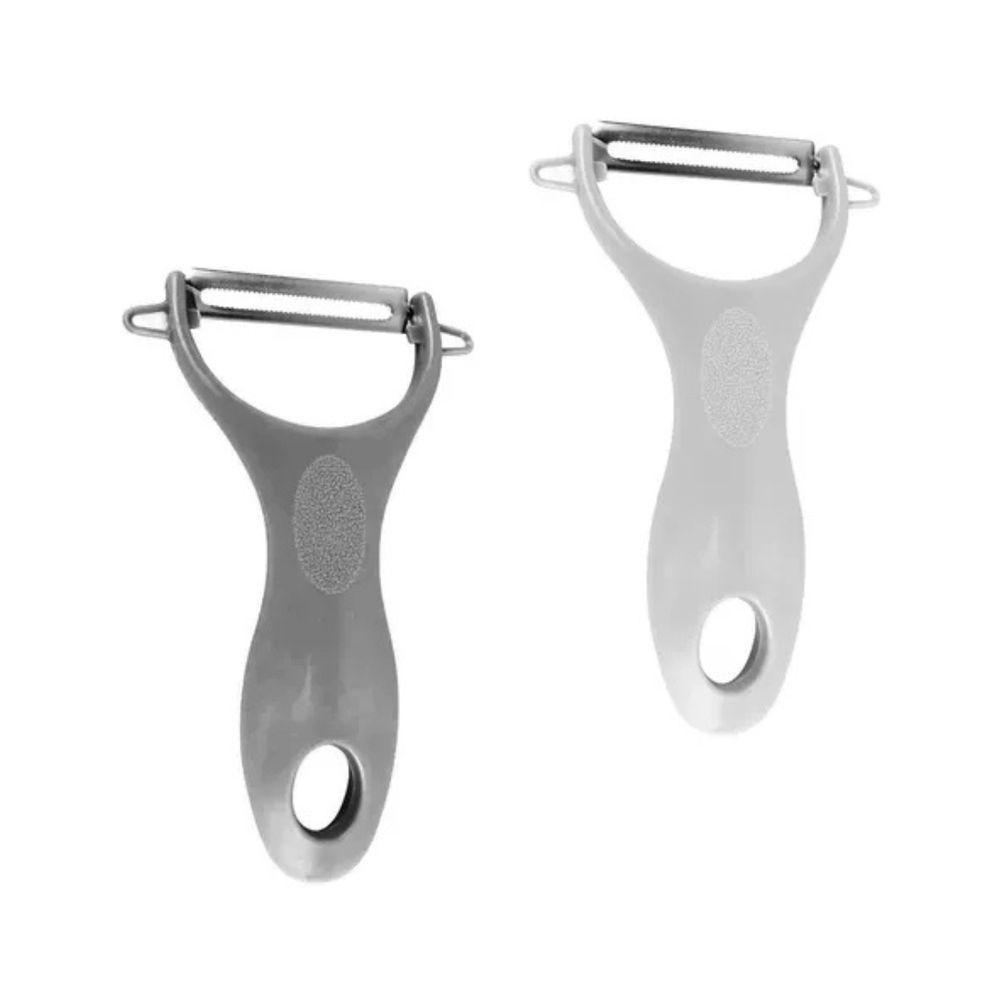 Kit 2 Descascador E Fatiador Legumes, Vegetais E Frutas Com Lâminas Em Aço Inox - 8