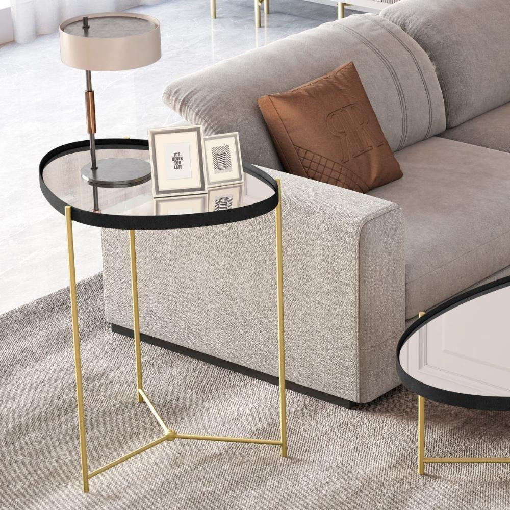 Mesa De Apoio Monterrey Preto Dourado - 1