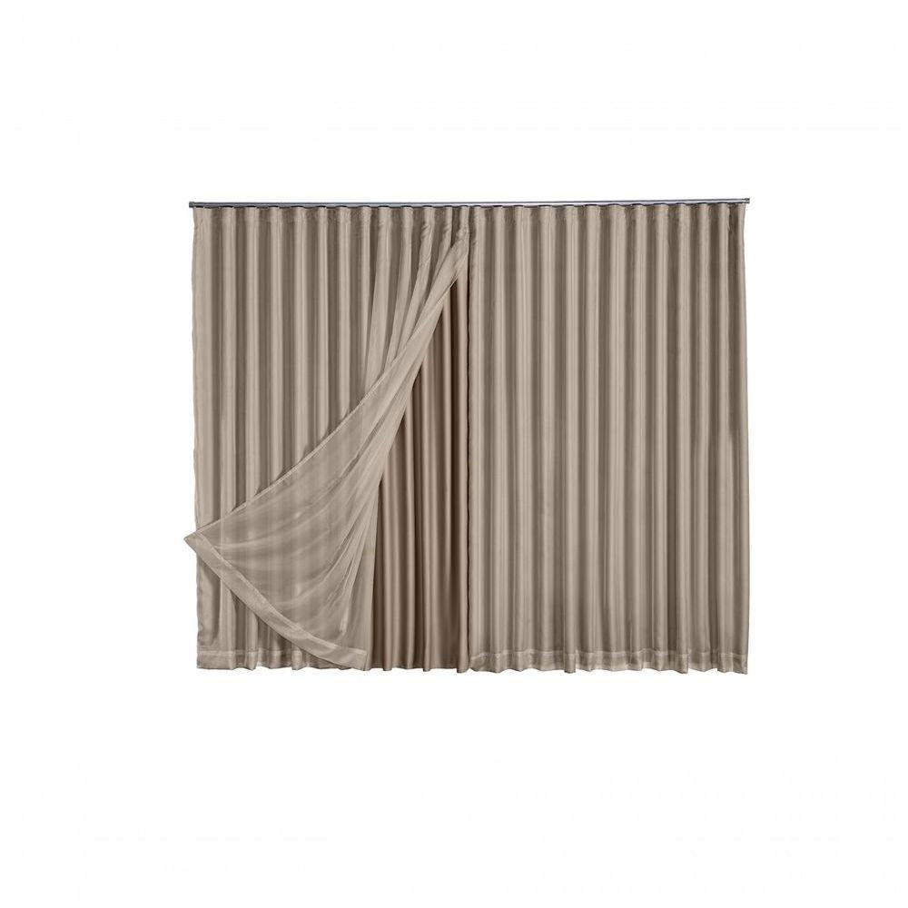 Cortina Blackout Com Voil 2,80x2,30 Para Trilho Suíço avelã - 1