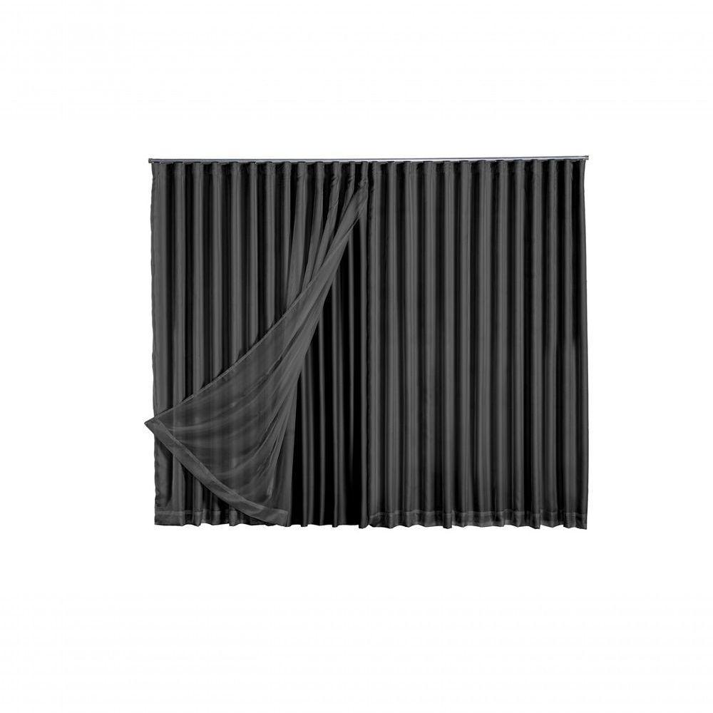Cortina Blackout Com Voil 2,80x2,30 Para Trilho Suíço avelã - 2