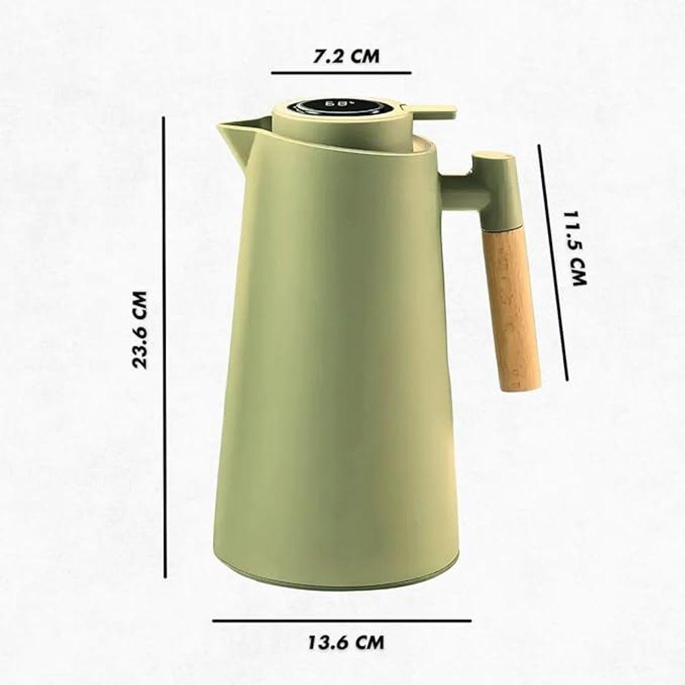 Garrafa Térmica Com Termômetro 1l - Verde Claro - 2