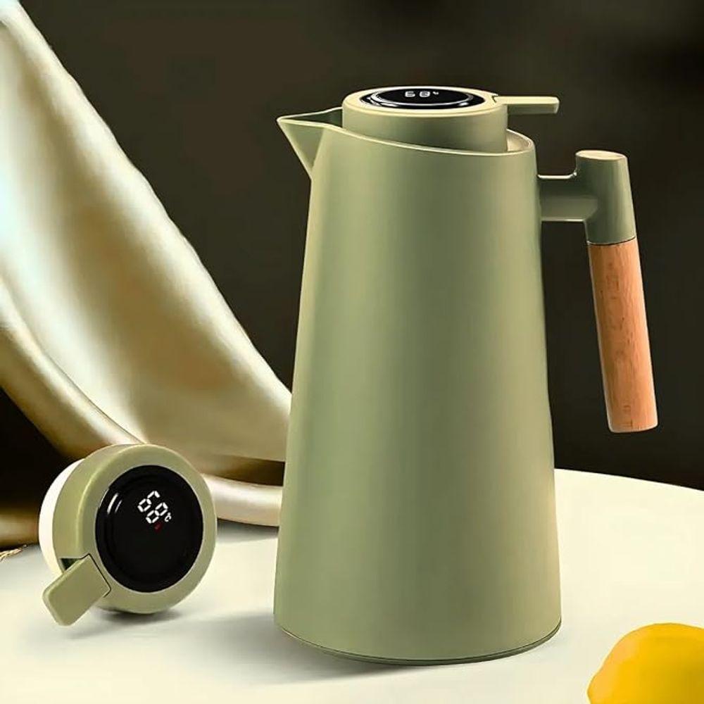 Garrafa Térmica Com Termômetro 1l - Verde Claro - 3