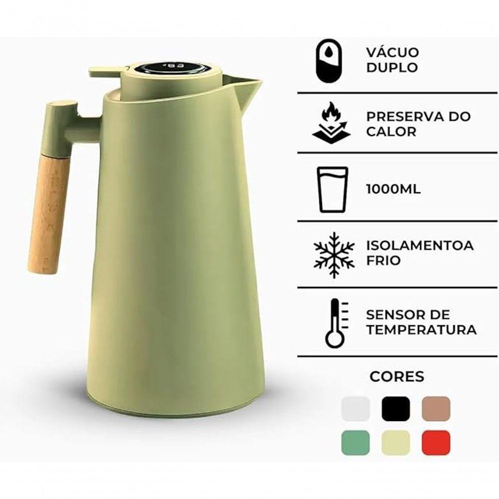 Garrafa Térmica Com Termômetro 1l - Verde Claro - 6