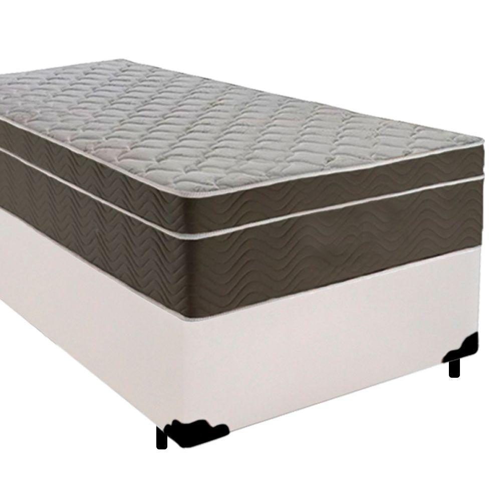 Cama Box Solteiro Sintético + Colchão De Molas Ensacadas - Sereneprime - 88cm Branco - 5