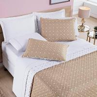 Cobre Leito King Petit Poa Micropercal 200 Fios Dupla Face 3 Peças - Caqui - 1