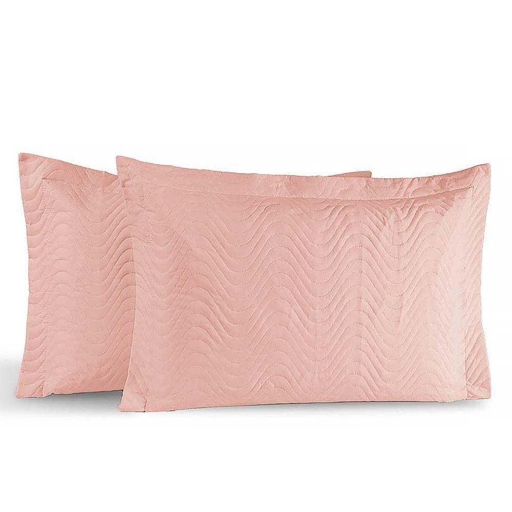 Kit Portas Travesseiros Gold Percal 200 Fios Algodão 50cm X 70cm 2 Peças - Rose - 1