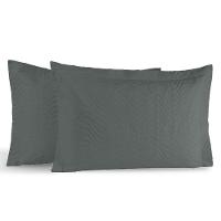 Kit Portas Travesseiros Silver Percal 180 Fios 50cm X 70cm 2 Peças - Grafite - 1