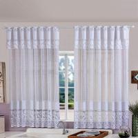Cortina Para Cozinha Bella Janela Renda Com Bandô 2,20m X 1,25m - Branca - 1