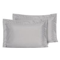 Kit Fronhas Slim Com 3 Abas Percal 200 Fios 50cm X 70cm 2 Peças - Cinza - 1