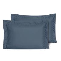 Kit Fronhas Slim Com 3 Abas Percal 200 Fios 50cm X 70cm 2 Peças - Marinho - 1