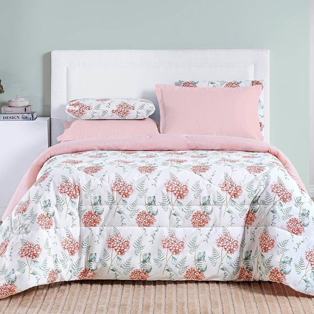 Edredom Queen Cotton Select Dupla Face 200 Fios 1 Peça - Hortência - 1