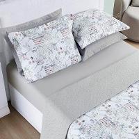 Cobre Leito King Cotton Select Dupla Face 200 Fios 3 Peças - Protea - 1