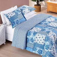 Edredom King Bouti Dupla Face 3 Peças - Azul Sereno - 1