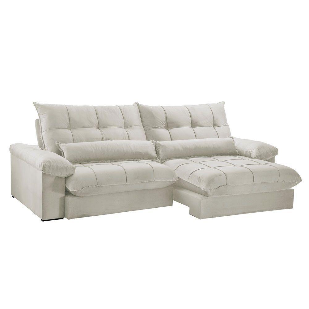 Sofá Liz 02 Módulos De 120cm Br 25cm Meu Sofá Online A302 Linho Branco - 4