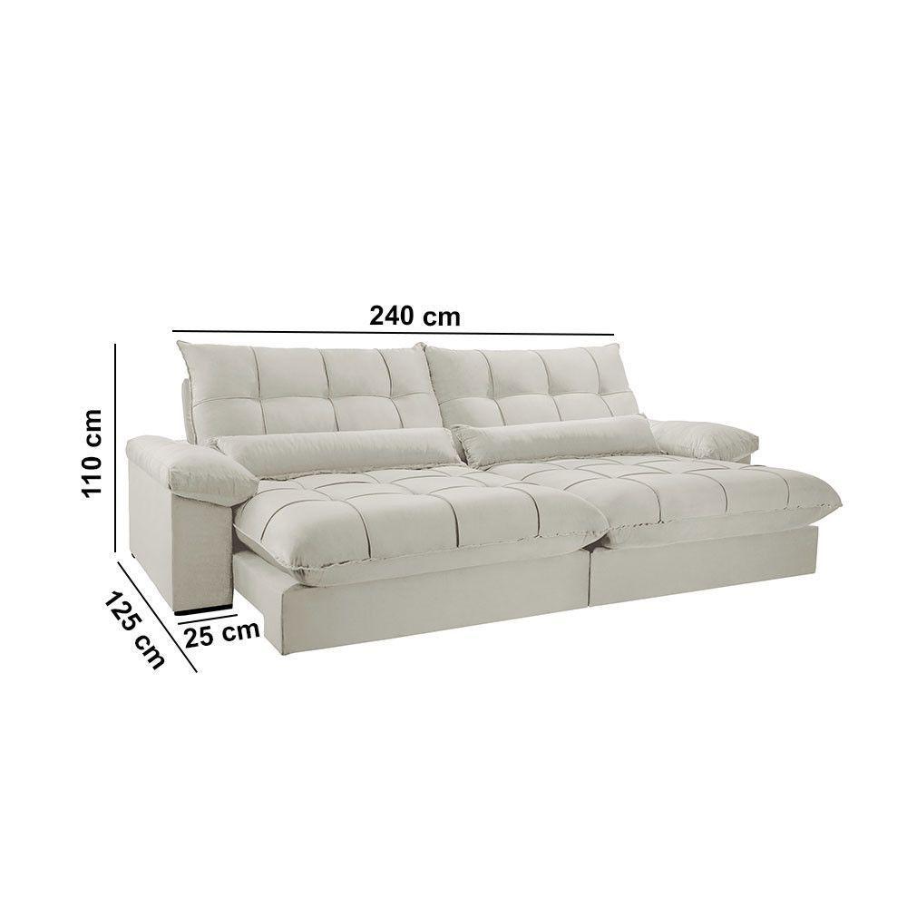 Sofá Liz 02 Módulos De 120cm Br 25cm Meu Sofá Online A302 Linho Branco - 6