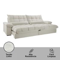 Sofá Liz 02 Módulos De 120cm Br 25cm Meu Sofá Online A302 Linho Branco - 2