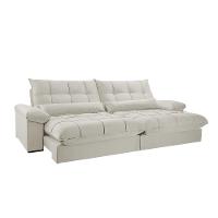 Sofá Liz 02 Módulos De 120cm Br 25cm Meu Sofá Online A302 Linho Branco - 5