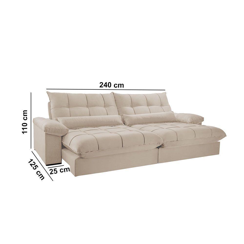 Sofá Liz 02 Módulos De 120cm Br 25cm Meu Sofá Online A294 Linho Creme - 5