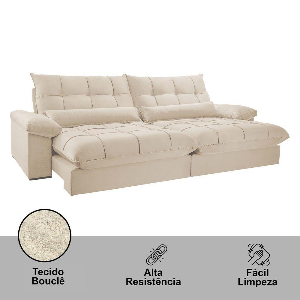 Sofá Liz 02 Módulos De 120cm Br 25cm Meu Sofá Online A294 Linho Creme - 6