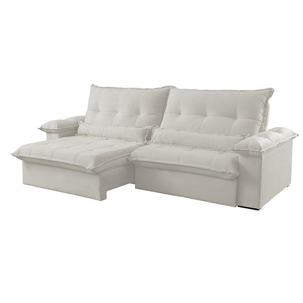 Sofá Vega 02 Módulos De 80cm Br 25cm Meu Sofá Online A302 Linho Branco - 3