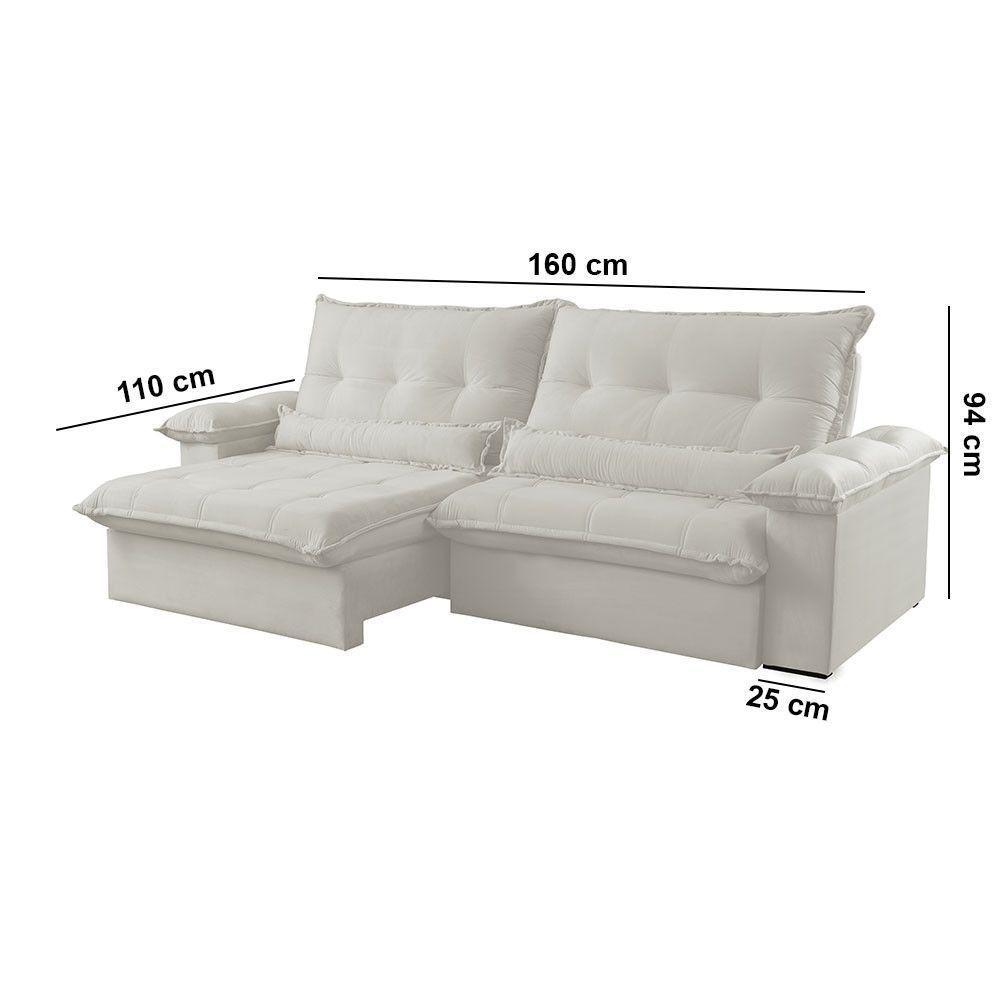 Sofá Vega 02 Módulos De 80cm Br 25cm Meu Sofá Online A302 Linho Branco - 5